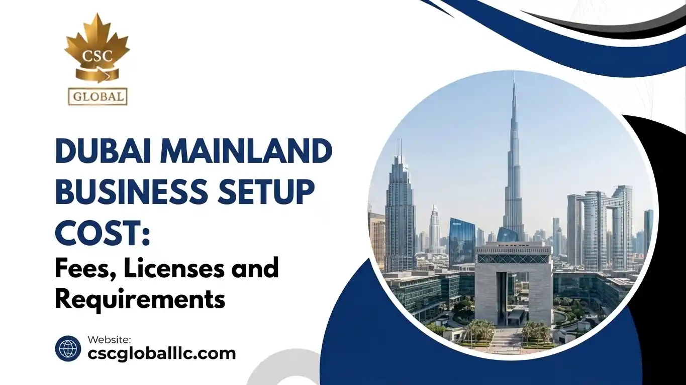 Dubai skyline with Burj Khalifa illustrating Dubai mainland business setup cost guide